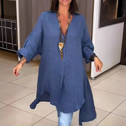 Valerie Kensington | Oversized Linen Shirt Dress For Women
