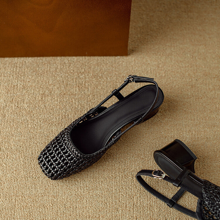 Isabella Moreau | Woven Slingback Heels For Women