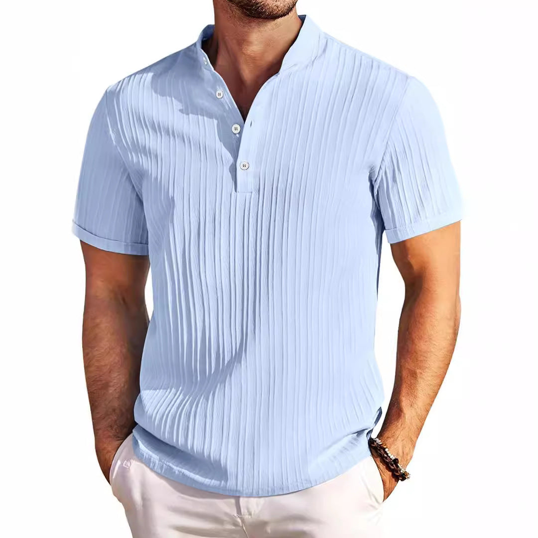 Matteo Whitmore | Ribbed Henley Shirt For Men