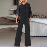 Celeste Moreau | Chiffon Sleeve Evening Jumpsuit For Women