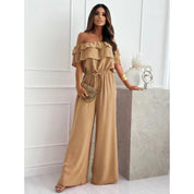 Amelia Laurent | Off Shoulder Wide Leg Jumpsuit For Women