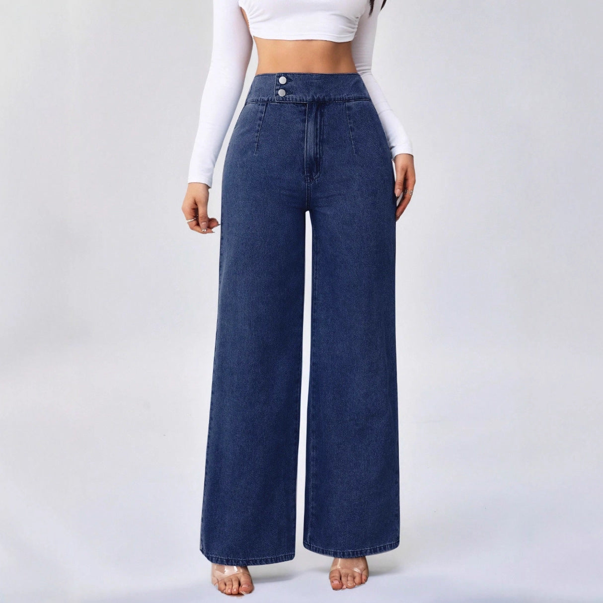 Janice | Women's Straight-Leg High-Waisted Denim Boyfriend Jeans