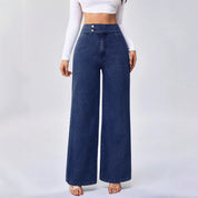 Janice | Women's Straight-Leg High-Waisted Denim Boyfriend Jeans