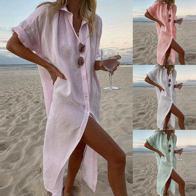 Arabella Kensington | Linen Beach Shirt Dress For Women