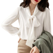 Camille Laurent | Elegant Bow Tie Blouse For Women