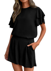 Amelia Sinclair | Ruffle Sleeve Shorts Set For Women