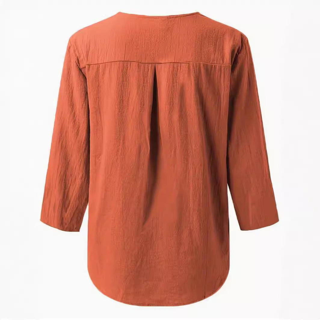 Sienna Hartwell | Casual Linen Button Tunic For Women