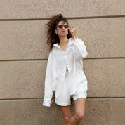 Sophie Laurent | Linen Shirt & Shorts Set For Women