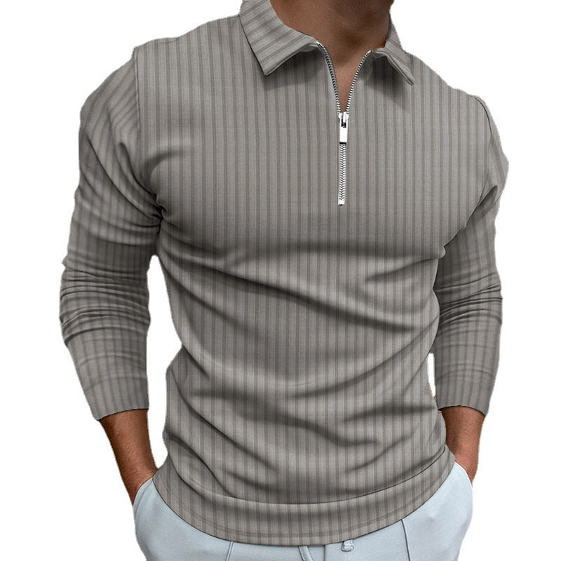 Sebastian Laurent | Ribbed Zip Collar Shirt For Men