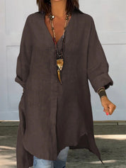 Valerie Kensington | Oversized Linen Shirt Dress For Women