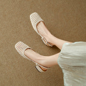 Isabella Moreau | Woven Slingback Heels For Women