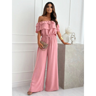 Amelia Laurent | Off Shoulder Wide Leg Jumpsuit For Women