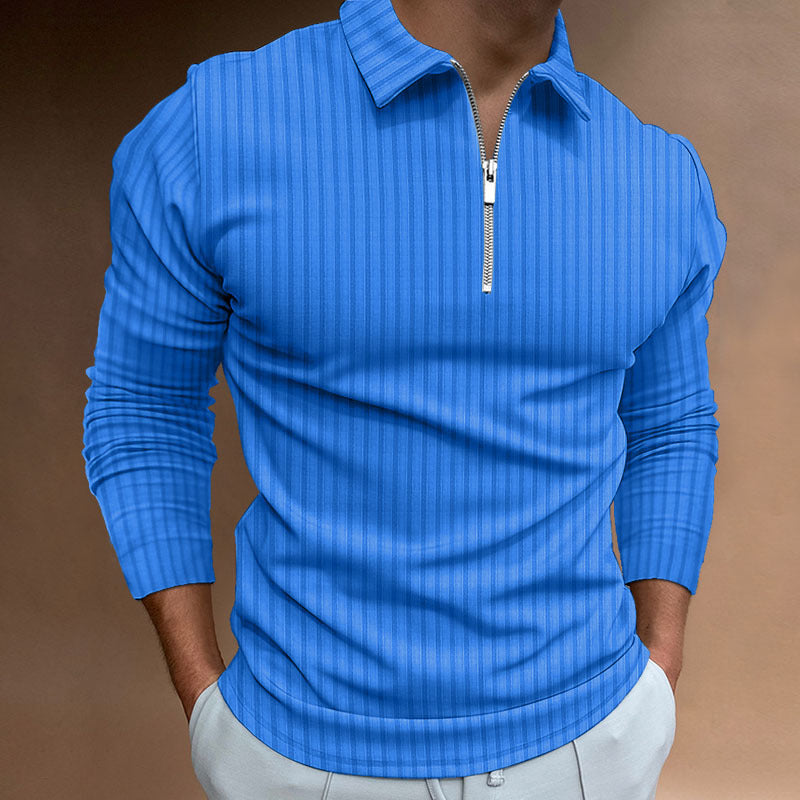 Sebastian Laurent | Ribbed Zip Collar Shirt For Men