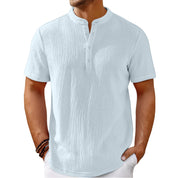 Alessandro Romano | Textured Henley Shirt For Men