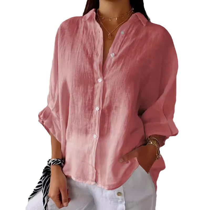 Aurora Whitfield | Relaxed Linen Button Shirt For Women