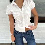 Elena Whitmore | Vintage Pleated Blouse For Women