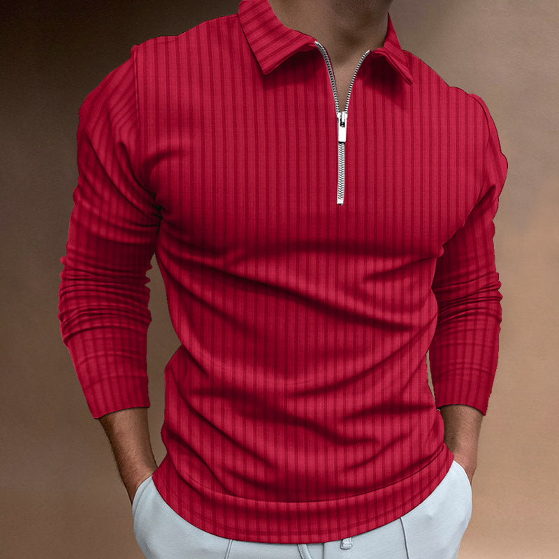 Sebastian Laurent | Ribbed Zip Collar Shirt For Men