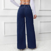 Janice | Women's Straight-Leg High-Waisted Denim Boyfriend Jeans