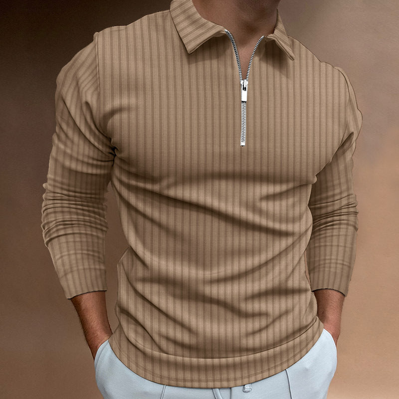 Sebastian Laurent | Ribbed Zip Collar Shirt For Men