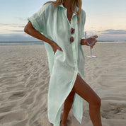 Arabella Kensington | Linen Beach Shirt Dress For Women