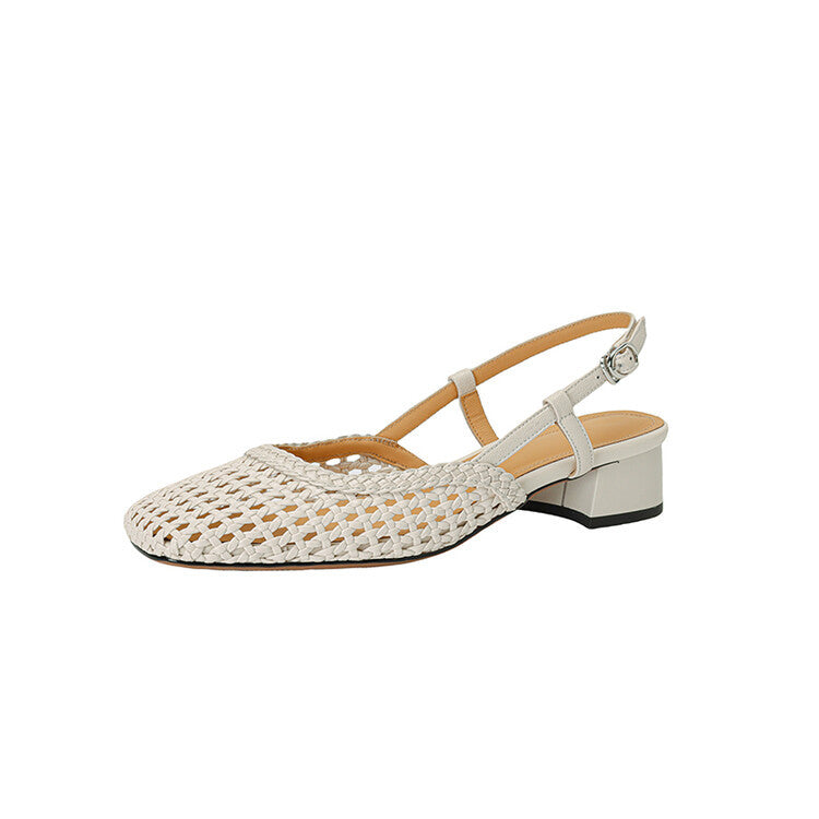 Isabella Moreau | Woven Slingback Heels For Women