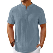 Alessandro Romano | Textured Henley Shirt For Men
