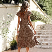 Charlotte Monroe | Polka Dot Wrap Midi Dress For Women