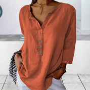 Sienna Hartwell | Casual Linen Button Tunic For Women
