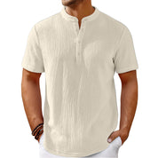 Alessandro Romano | Textured Henley Shirt For Men