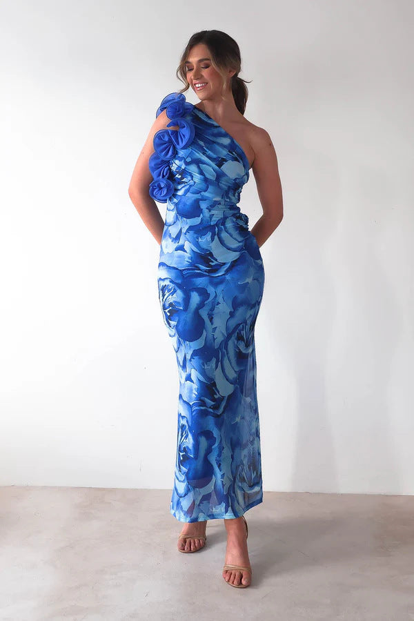 Isabella Romano | Floral One-Shoulder Maxi Dress For Women