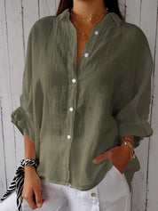 Aurora Whitfield | Relaxed Linen Button Shirt For Women
