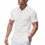 Luca Moretti | Breathable Textured Polo Shirt For Men