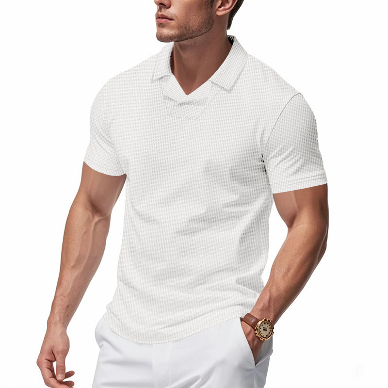 Luca Moretti | Breathable Textured Polo Shirt For Men