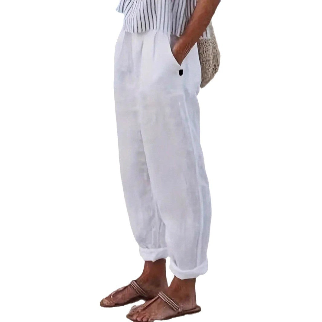 Lucia Bellini | Relaxed Linen Trousers For Women