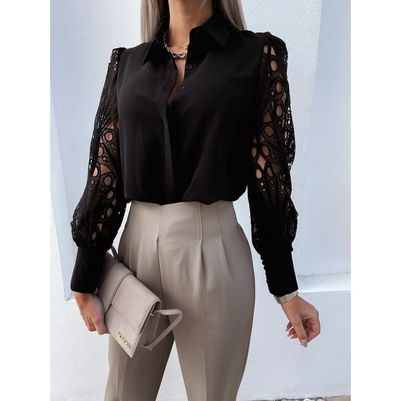 Valeria Hollingsworth | Lace Sleeve Blouse For Women