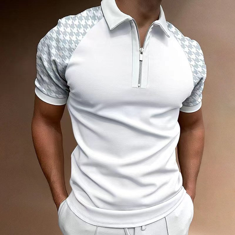 Dominic Sinclair | Zip Collar Contrast Polo Shirt For Men