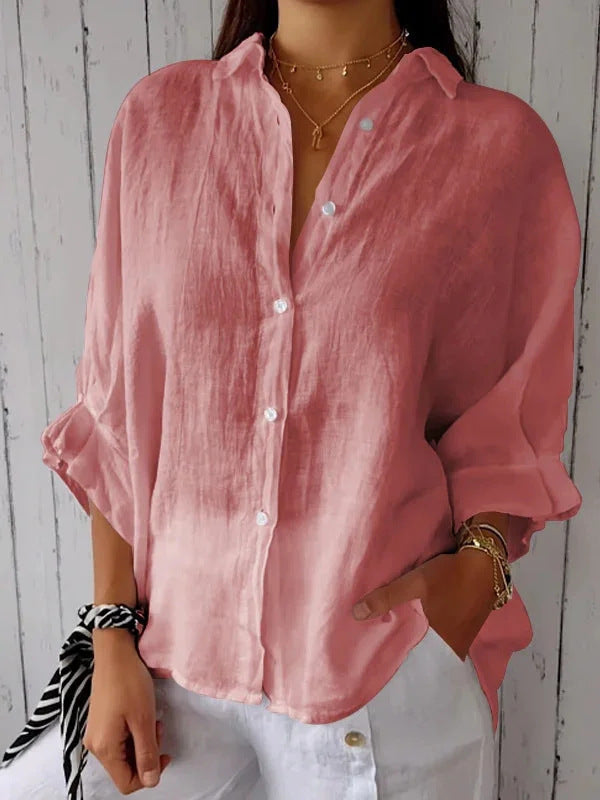 Aurora Whitfield | Relaxed Linen Button Shirt For Women