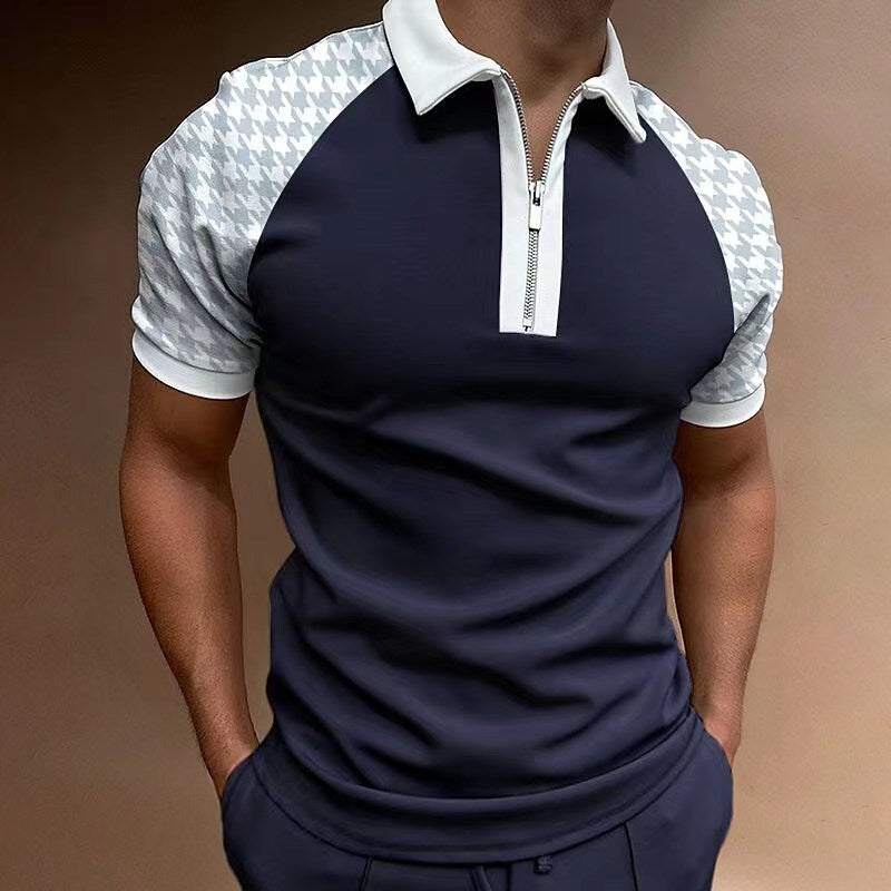 Dominic Sinclair | Zip Collar Contrast Polo Shirt For Men