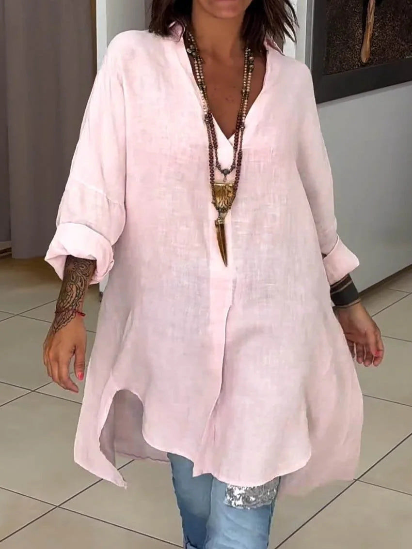 Valerie Kensington | Oversized Linen Shirt Dress For Women