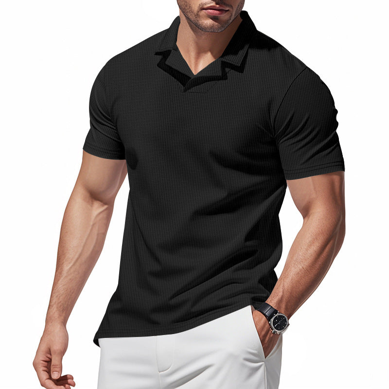 Luca Moretti | Breathable Textured Polo Shirt For Men