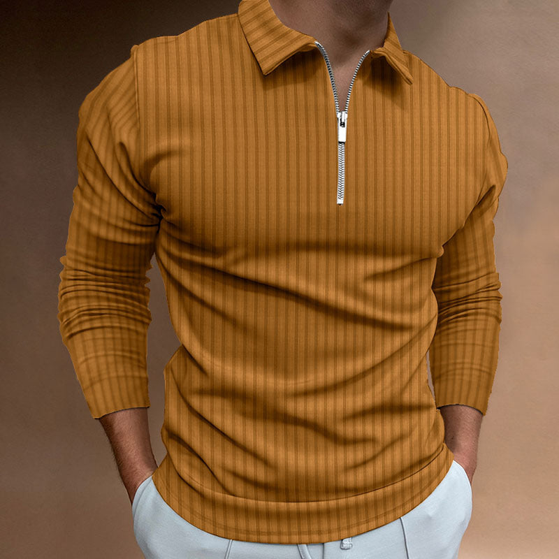 Sebastian Laurent | Ribbed Zip Collar Shirt For Men