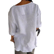 Isabelle Moreau | Relaxed Linen Button Blouse For Women
