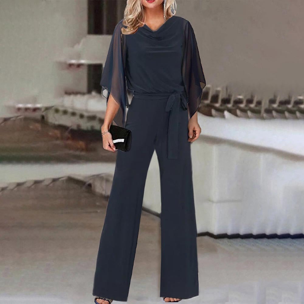 Celeste Moreau | Chiffon Sleeve Evening Jumpsuit For Women