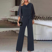 Celeste Moreau | Chiffon Sleeve Evening Jumpsuit For Women