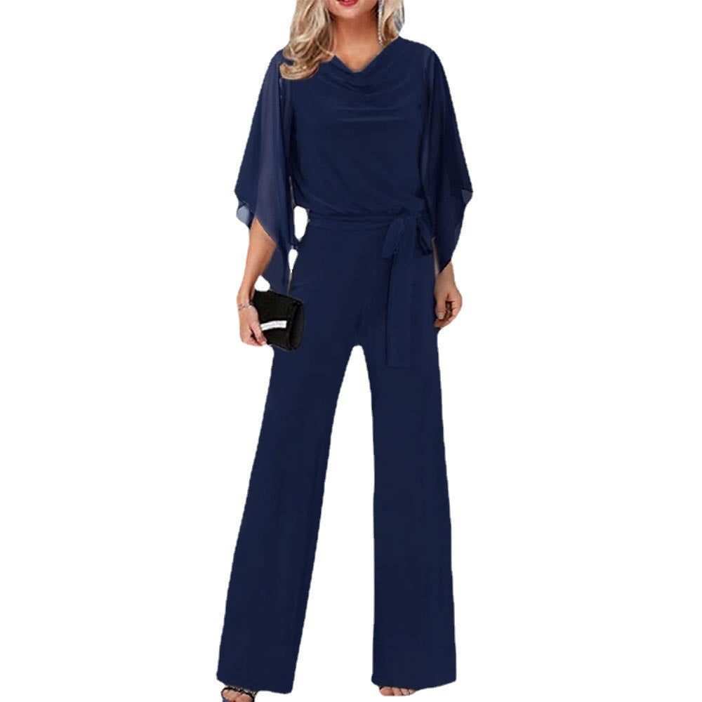 Celeste Moreau | Chiffon Sleeve Evening Jumpsuit For Women