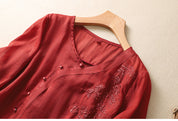 Candice Wallace | Asymmetrical Button Tunic Blouse For Women
