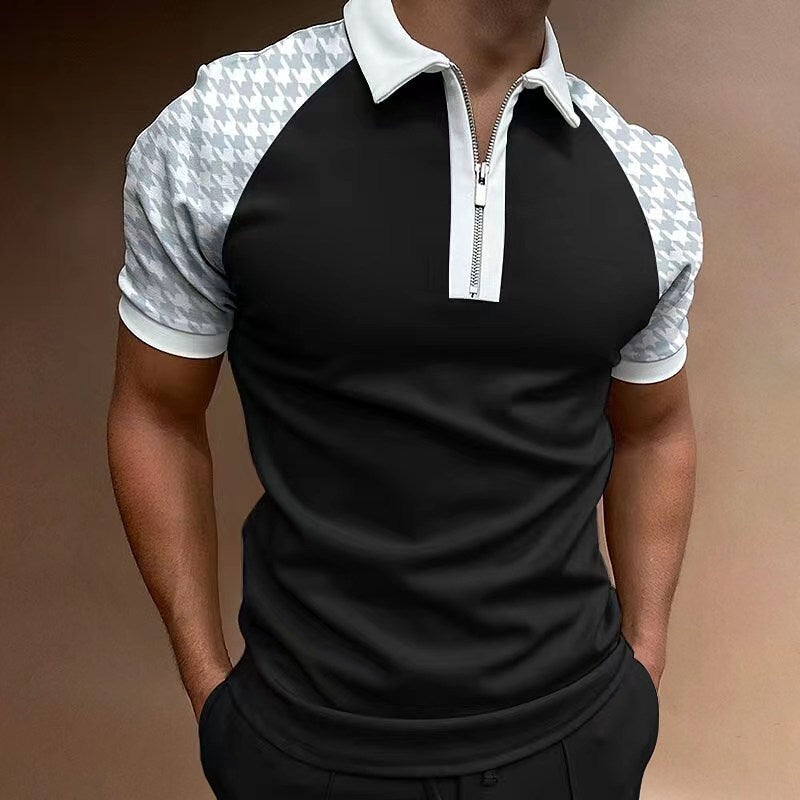 Dominic Sinclair | Zip Collar Contrast Polo Shirt For Men