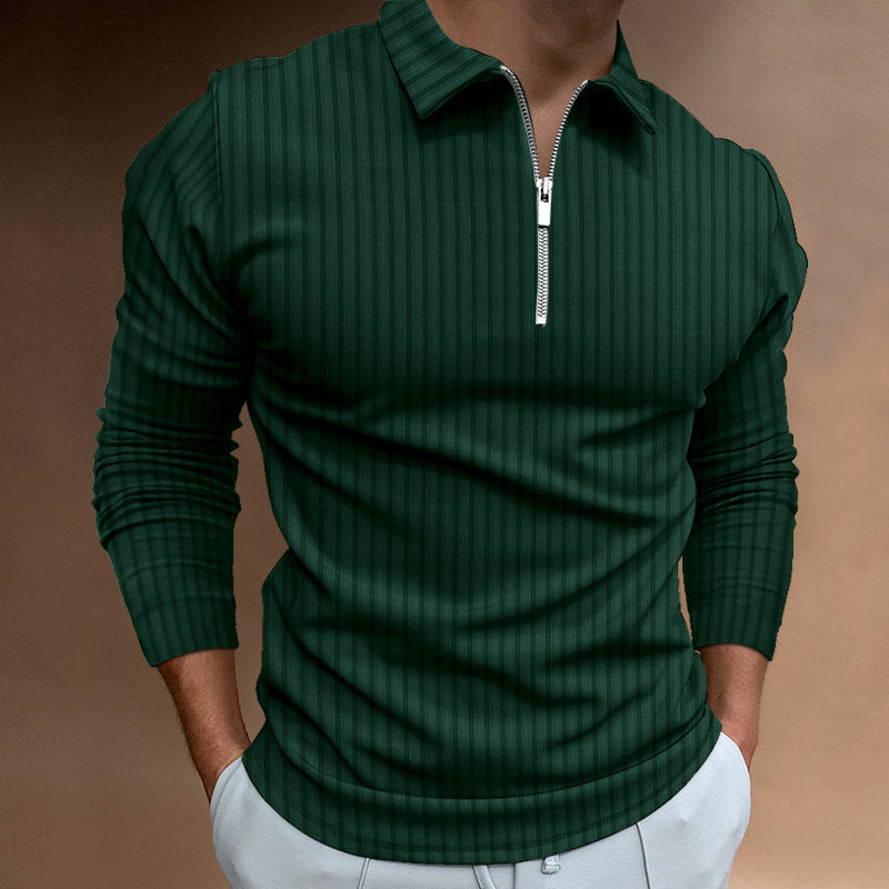 Sebastian Laurent | Ribbed Zip Collar Shirt For Men