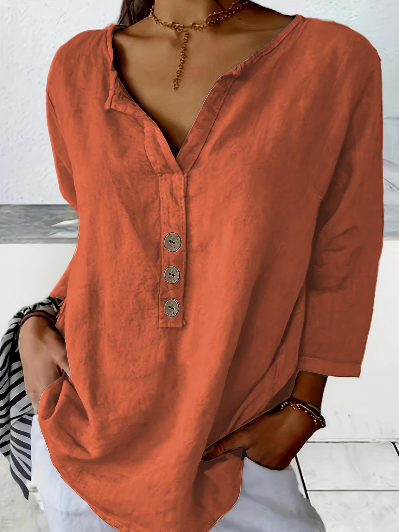 Sienna Hartwell | Casual Linen Button Tunic For Women