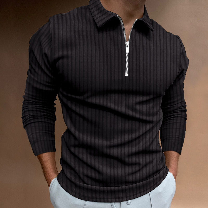 Sebastian Laurent | Ribbed Zip Collar Shirt For Men
